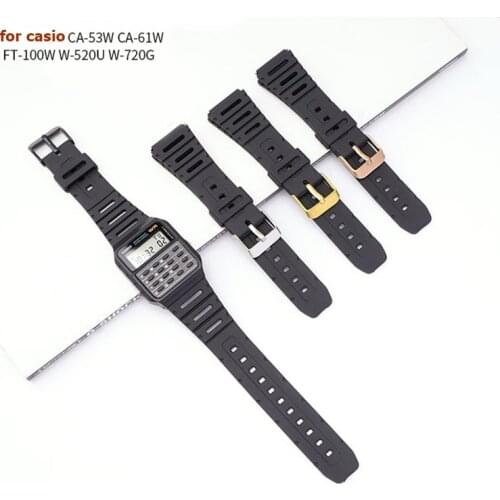 For Casio CA-53W CA-61W FT-100W W-520U W-720G Silicone Watch Strap Wristband Bracelet Replace Accessories 20mm