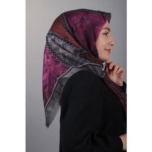 FOMARA SHİNE PATTERNED SILVERY LINEN SCARF-PATTERN-10-RENK-09