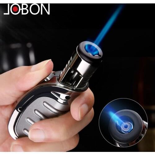 Jobon Gas Lighter Inflatable Windproof Creative Cigar Lighter Blue Flame Straight Into Kitchen Lighter