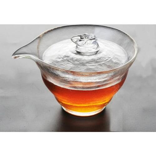 [GRANDNESS] Handmade High Quality Satin Glass Gongfu Tea Gaiwan Brewing Vessel 120ml Kung Fu Mug Travel Set Gaiwan Glass Tureen
