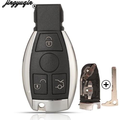Jingyuqin 3Buttons Car Remote Key Shell Case FOB For Mercedes Benz Year 2000+ Supports Original NEC And BGA With Blade