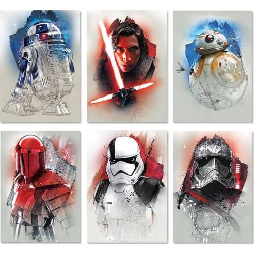 Canvas Painting War Stars Watercolor Wall Poster War Stars Wall Art Posters and Prints Kids Room Home Decor Birthday Gift Mural