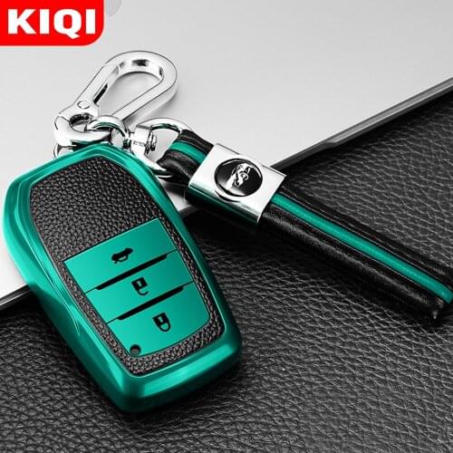 KIQI 3 Buttons TPU Car Remote Key Cover Case Holder Leather Keychain Key Chain Ring for Toyota C-HR CHR C HR 2016 - 2021 Parts