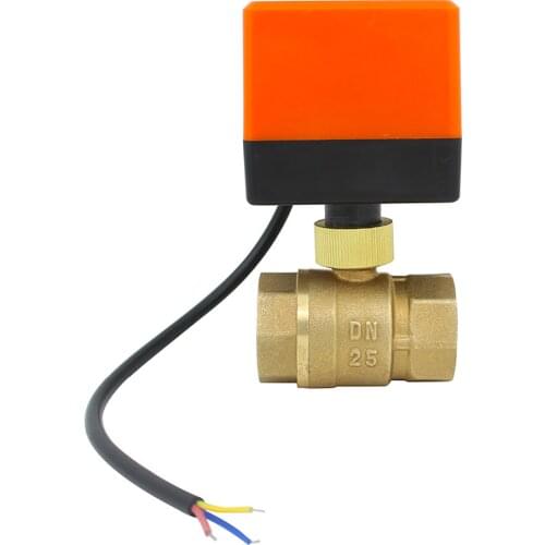 G1 inch AC220v DC24v DC12v electric motorized brass ball valve with electric drive actuator 2 way dn25 plumbing CN01 CN02
