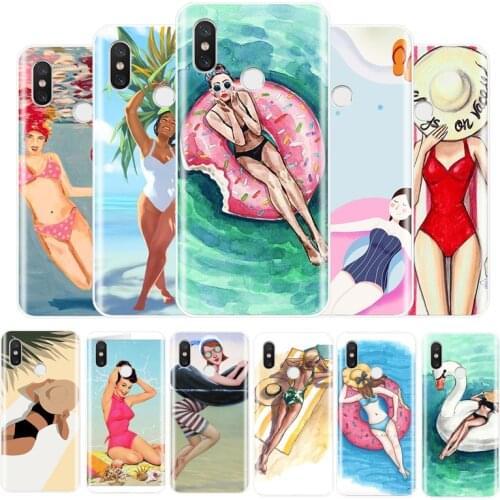 Girl Summer Trave Customer Soft Silicone Phone Case For Redmi 4 5 5A 6A 6pro 7 5PLUS NOTE 5 6 7 8 4X PRO