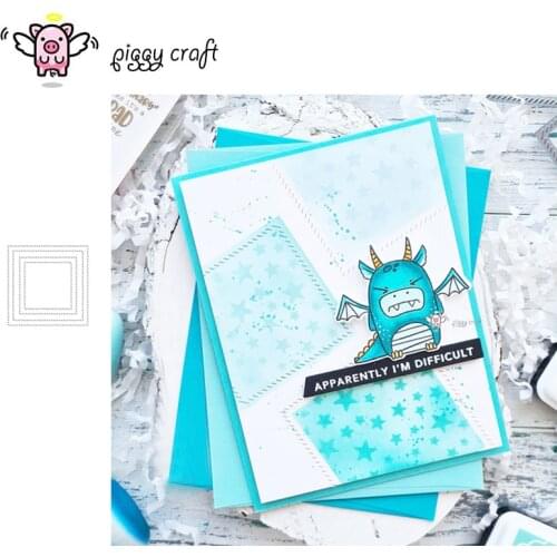 Piggy Craft metal cutting dies cut die mold Dotted squares background Scrapbook paper craft knife mould blade punch stencils die