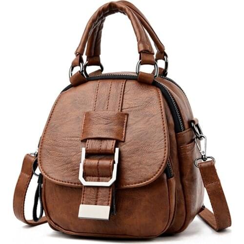 2021 New Multifunction Womens Leather Backpack Ladies' Shoulder Backpack Sac a Dos Mini Female Travel Backpack Girl School Bags