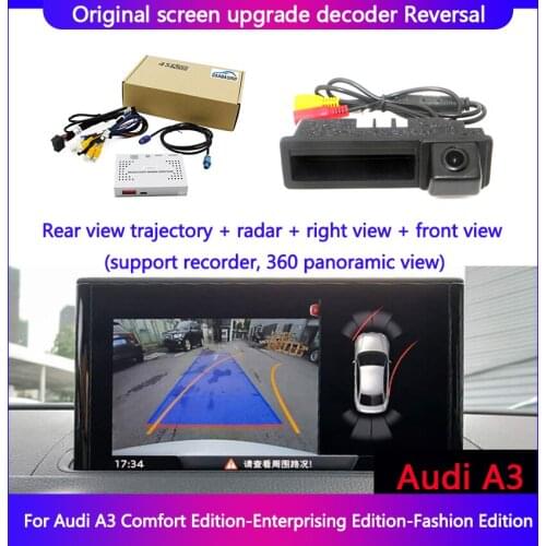 Decodeur For Audi A3 Original Screen Rear View Trajectory Radar Right View Front View Support Recorder 360 Panoramic View