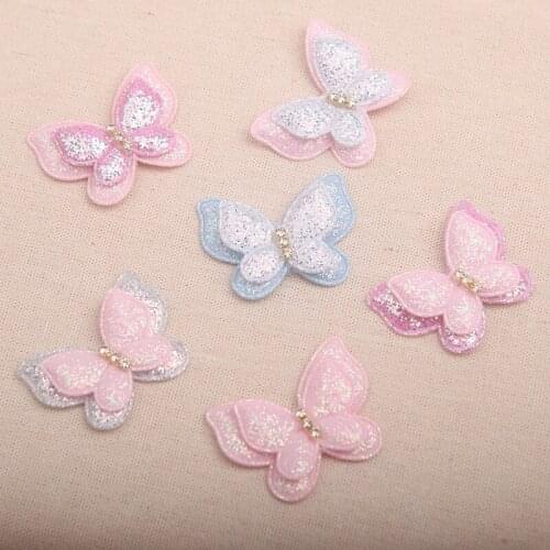 New10Pcs 3D Butterfly Patch for Dress Flowers Applique Dress Decoration Patches for Hair Clothes DIY Craft Supplies