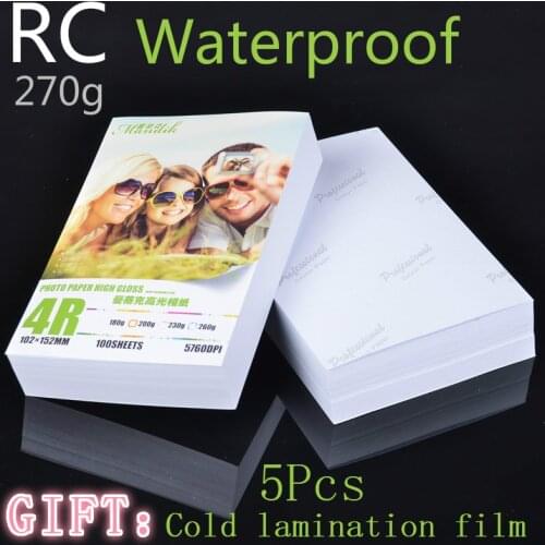 RC 30 Sheets 270g Glossy 4R 6inch 4x6 Photo Paper for Inkjet Printer Paper Imaging Supplies Printing Paper Photographic Color