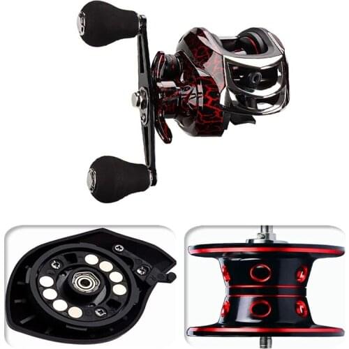 LIZARD Baitcasting Fishing Reel 7.2:1 Bait Casting Fishing Wheel with 8 Levels Magnetic Braking System