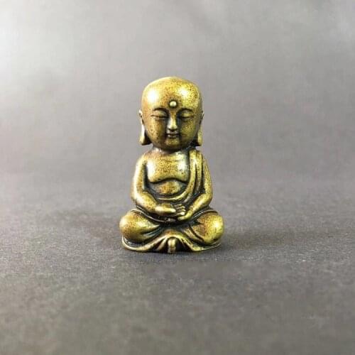 Collectable Chinese Brass Carved King of Tibet Bodhisattva Sakyamuni Exquisite Small Statue