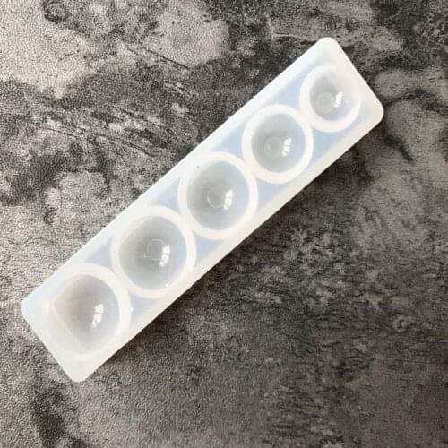 DIY Time Gemstone Crystal Drop Glue Mold with Base Glass Piece Silicone Mold Hemispherical Steamed Bread Round