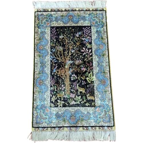 Seeykeep™ 2x3ft Exquisite Tree of Life Design With Animal Of Paradise Motifs Silk Handknotted Oriental Traditional Rug-FC3016016