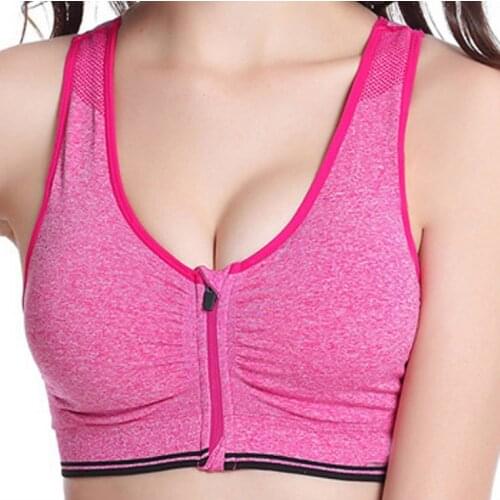 Sports bra crop top fitness women sportswear feminine sport top bras for fitness gym female underwear running Front zipper Bra