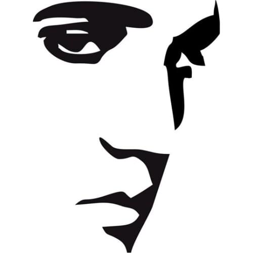 Car Sticker Fashion Handsome Elvis Face PVC Car Decoration Sticker Creative Waterproof Cover Scratch Black/white, 15cm*11cm