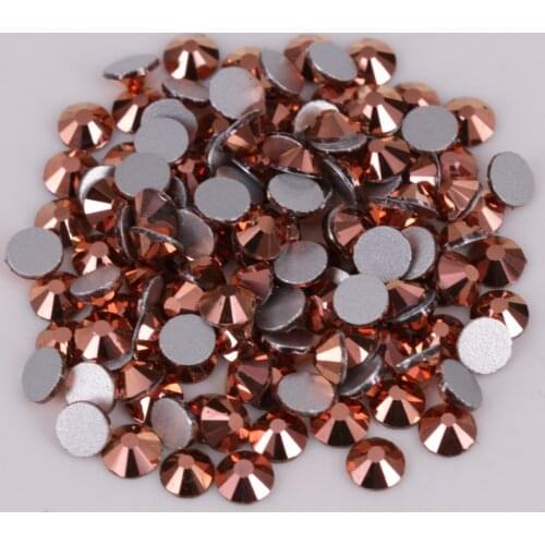 High Quality ss3-ss30 Rose Gold Glue On Flat Back Crystals / Non Hotfix Rhinestones