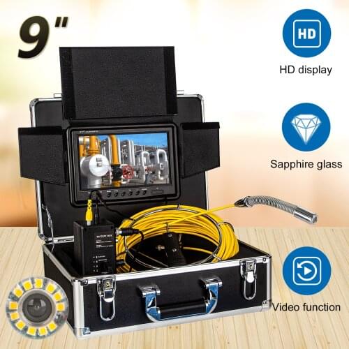 WP90F 512hz transmitter Pipe Inspection Camera with DVR Drain Sewer Industrial Pipeline Endoscope 65FT Cable Video Inspection