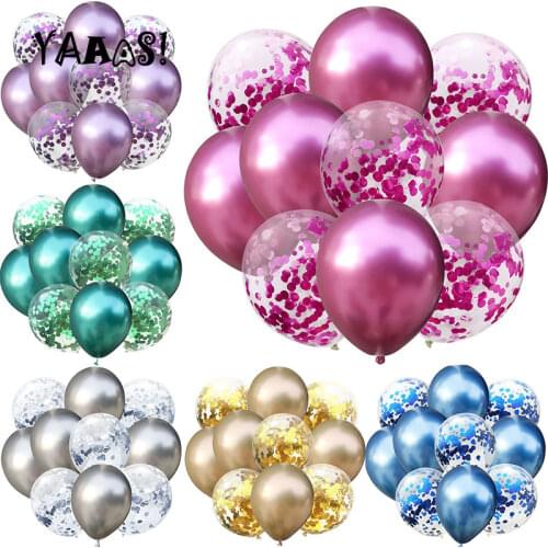 YAAAS! 10pcs 12inch Confetti ballonLatex Balloon Party Balloons for Birthday Wedding Prom Carnival Christmas Graduation Decor
