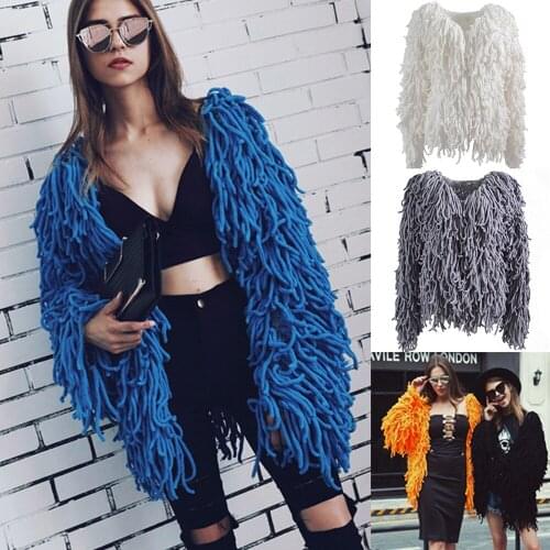 Women Tassel Coat Jacket Europe and USA Popular Personality Woven Jacket Female 2020 Autumn And Winter New Tassel Loose Overcoat