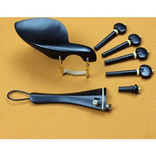 10 sets ebony wood violin fittings 4/4 nlay beautiful decoration