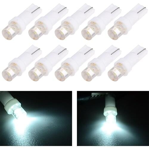 10pcs White 12V T5 37 74 70 LED Car Dash Board Light Dashboard Gauge Lamp Bulb Warning Indicator Lights