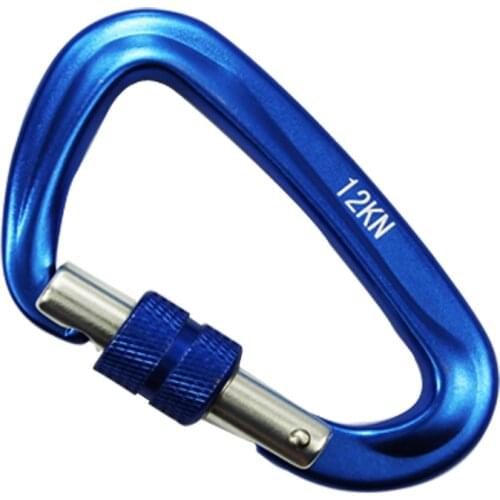 12KN Hiking Carabiners Carabiner Keychain Heavy Duty D-type Clips Aluminum Alloy Hook for Hammocks Camping Outdoor Equipment