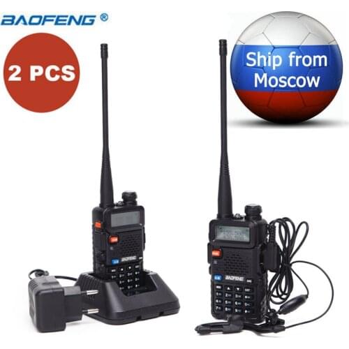 2Pcs BAOFENG UV-5R Dual Band Handheld Radio UHF/VHF 136-174/400-520MHz Two Way CB Ham Radio UV5R Walkie Talkie HF Transceiver