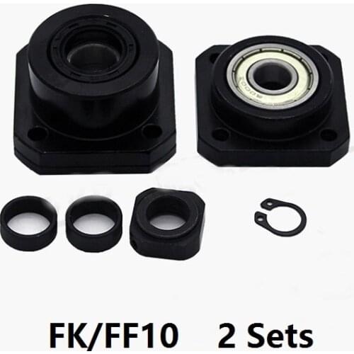 2pcs FK10 Fixed Side and 2pcs FF10 Floated Side for ball screw end support cnc part 2 sets FK/FF10