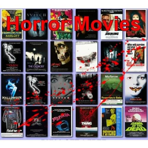 42style Choose Classic Horror Movie PICTURE Art Film Print Silk Poster for Your Home Wall Decor 24x36inch
