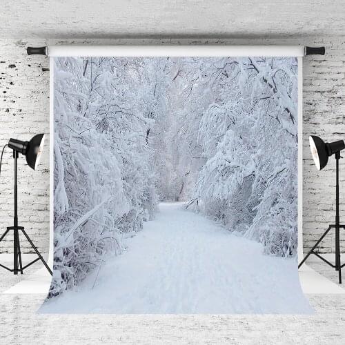 VinylBDS 10ft Winter Photography Background Snow-covered Trees Romanticism Photo Backdrops Backgrounds For Photo Studio For Kids