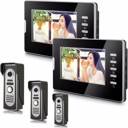 7" LCD Indoor Monitor Alloy 3V2 Wired Intercom Video Door Phone
