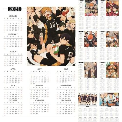 Anime Haikyuu!! Wall Poster Study Living Room Home Decor 2021 Year Calendar Wall Art Painting 30x42cm