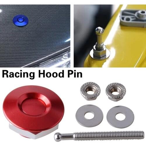 Quick Release Latch Kit Car Hood Pins Lock Bumper Fixed Push Button Billet For Racing Universal Car Accessories Modification