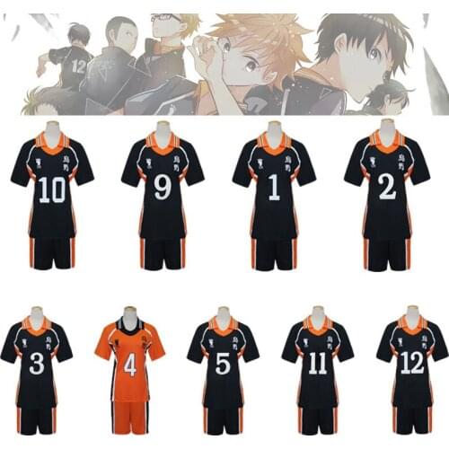 Volleyball Junior Cosplay Costume Summer Casual Short Sleeve Karasuno High School Volleyball Club Hinata Shyouyou Sportswear