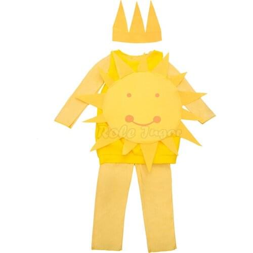 3pcs Kids Halloween Costume Cosplay Lovely Sun Type Jumpsuit Suit Stage Performance Clothes 3-14 Years C48M108