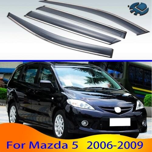 For Mazda 5 2006-2009 Car Accessories Plastic Exterior Visor Vent Shades Window Sun Rain Guard Deflector 4pcs