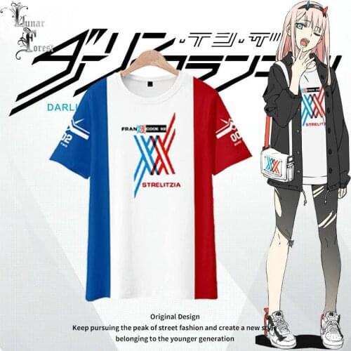 DARLING in the FRANXX 3D Printing T-shirt Summer Fashion Round Neck Short Sleeve Popular Japanese Anime Streetwear Plus Size