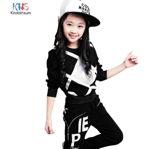Kindstraum Girls Cotton Clothing Suits High Quality Children O-Neck Full Sleeve Sets Autumn Coats + Pants for Kids,RC1677