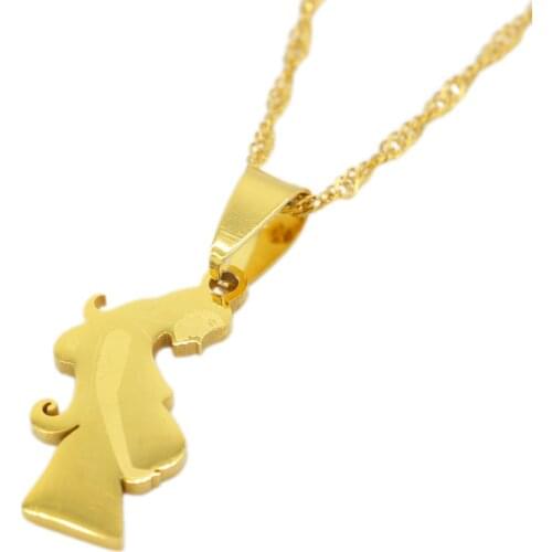 PINXUN Dubai Classical Pregnant Woman Gold Necklace Pendant India/Ethiopian Jewelry For Women Wife/Mother Gifts XTE19