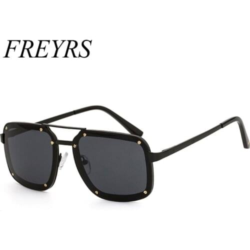 Klinknagels Dubbele Bruggen Sunglasses Men Vierkante Zonnebril Merk Designer Lente Scharnieren Fashion Shades UV400 5542