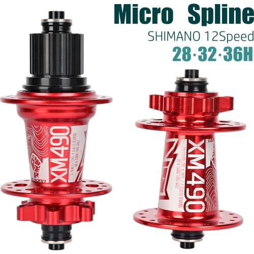 Koozer XM490 Micro Spline 12Speed BicycleBearing Hubs Mountain Bike Disc Brake Cubes 28/32/36Holes For M6100 SHIMANO MS XD
