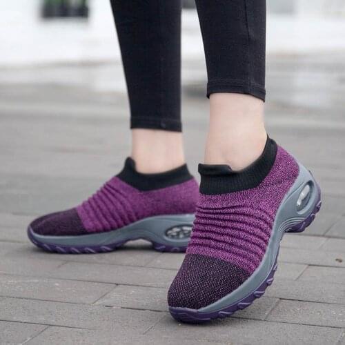 Slip on platform sneakers women shoes 2021 spring autumn shoes women sneakers breathable mesh casual shoes woman tenis feminino