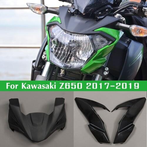 Motorcycle Unpainted Front Headlight Upper Side Cover Head Cowl Nose Fairing For Kawasaki Z650 2017 2018 2019 Z 650 Accessories