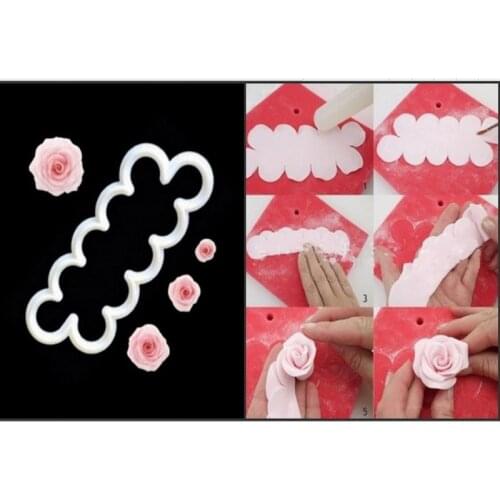 Small Rose Maker Easiest Rose Ever Cutters Mold Gum Paste Rose Flower Sugarcraft Baking Fondant Cake Decorating Tools Cake Tools