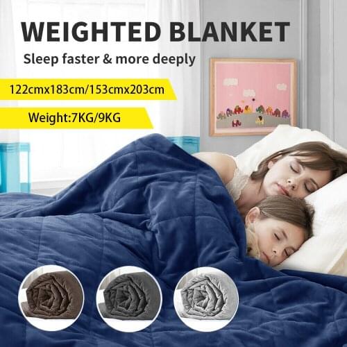 7kg/9kg Cooling Weighted Blanket for Adults Cotton Heavy Blankets Help Sleep / Reduce Anxiety Quilted Blankets for Summer Autumn