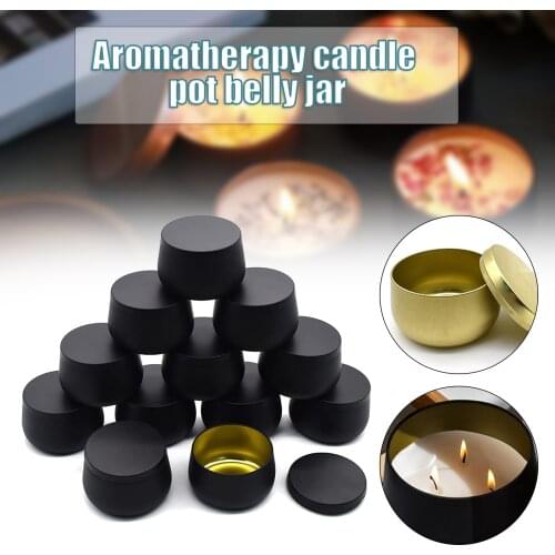 12pcs/Lot Luxury Candle Jars with Lid Bulk Round Candle Container Tins Empty Storage Box for DIY Salves Skin Care Beauty Samples