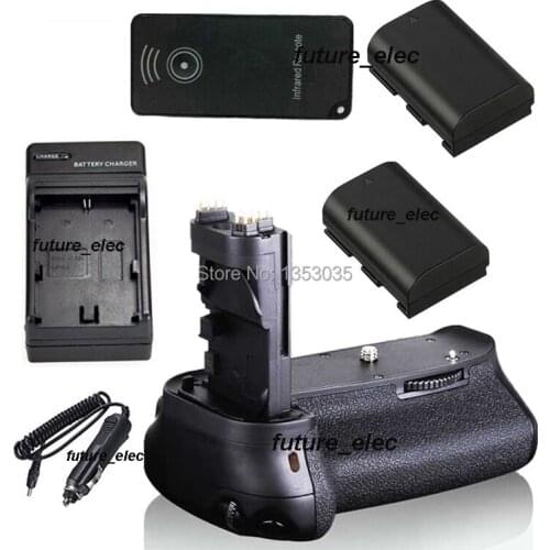 Vertical Shutter Battery Hand Handle Grip Holder For Canon EOS 60D Digital SLR Camera as BG-E9+IR Remote +2 x LP-E6+ Car Charger