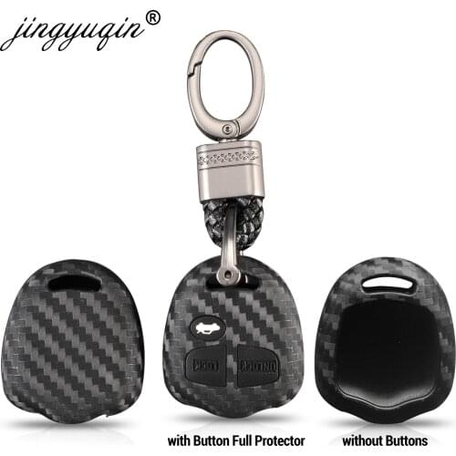 Jingyuqin 10x Silicone Key Protect Cover Car Key Carbon Case for Mitsubishi Outlander Colt LANCER Grandis Pajero Braid Keychain
