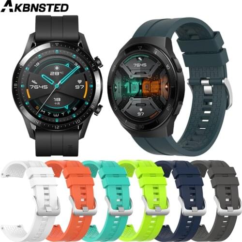 AKBNSTED 22MM Smart Watch Strap For Huawei Watch GT 2 46MM/GT 2E Silicone Sport Bracelet For Huami Amazfit GTR 47MM Wristband